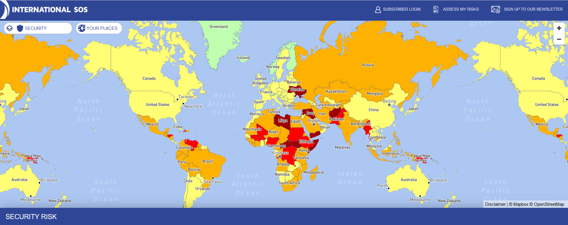 Οι πιο επικίνδυνες και οι πιο ασφαλείς χώρες του κόσμου για το 2024 (χάρτης)