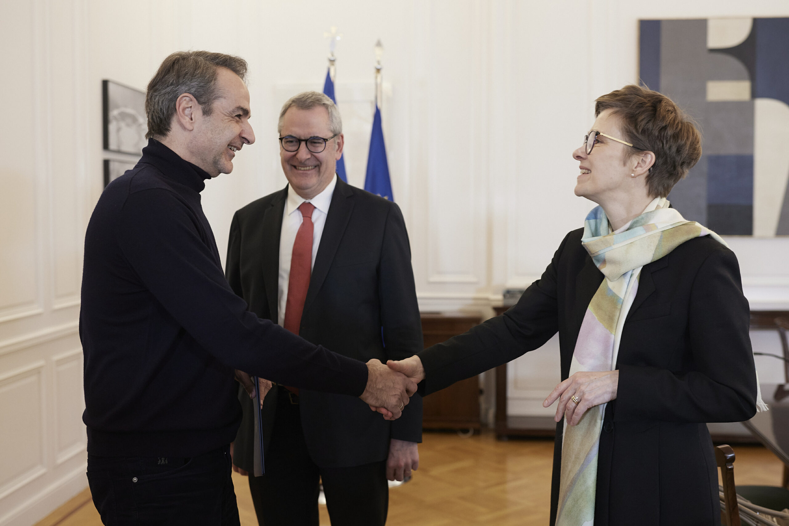 Συνάντηση του Πρωθυπουργού Κυριάκου Μητσοτάκη με την Πρόεδρο του Εποπτικού Συμβουλίου της ΕΚΤ Claudia Buch