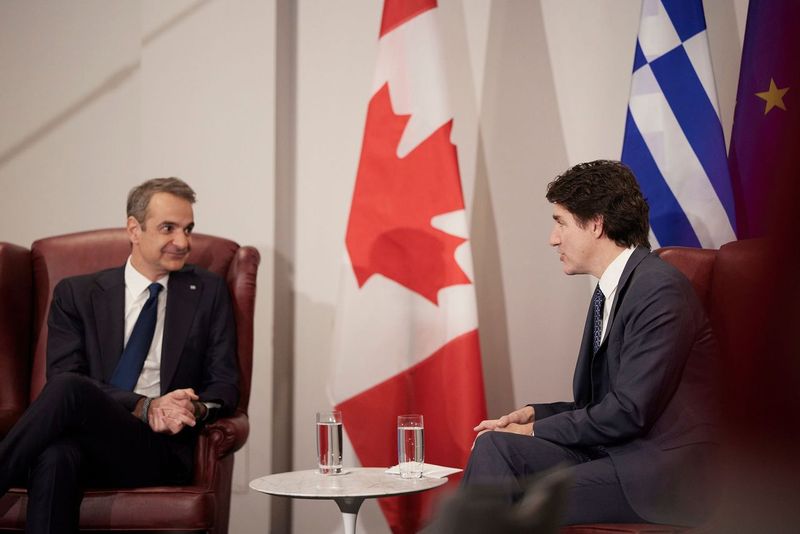 H συνάντηση του Πρωθυπουργού Κυριάκου Μητσοτάκη με τον Πρωθυπουργό του Καναδά Justin Trudeau
